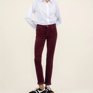 Kut from the Kloth Catherine corduroy jeans 12 NWT Burgundy color
